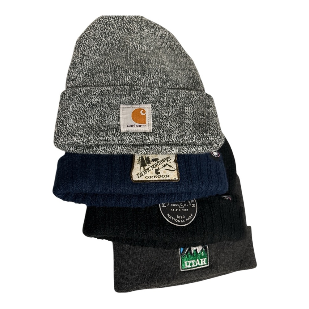 Lot of 4 Beanies: Carhartt A18, TGT Pacific NW & Mt. Rainier, Arcadian OF Utah